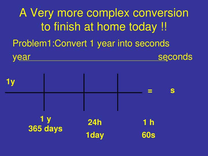 Ppt Measurement Point Presentation Id 4177092 A Very More Complex Conversionto Finish At Home Today Problem1 Convert 1 Year
