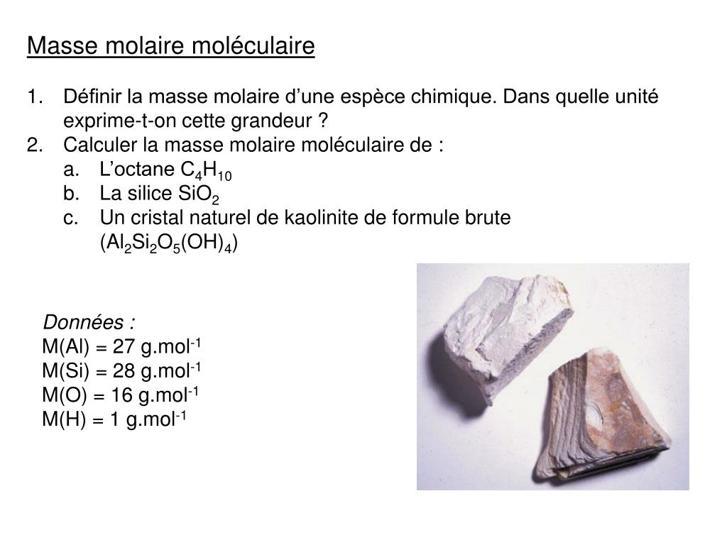 PPT - Masse molaire moléculaire PowerPoint Presentation, free download -  ID:4177290