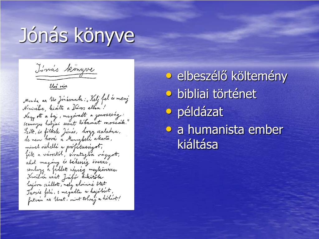 PPT - Babits Mihály: Jónás könyve PowerPoint Presentation, free download -  ID:4177642