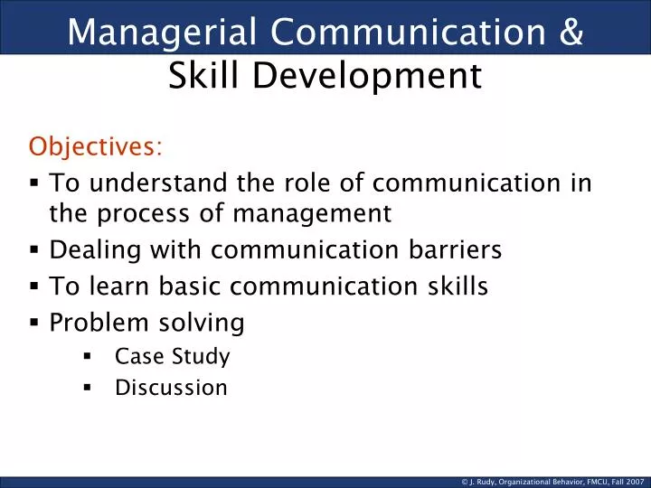 presentation skills in managerial communication