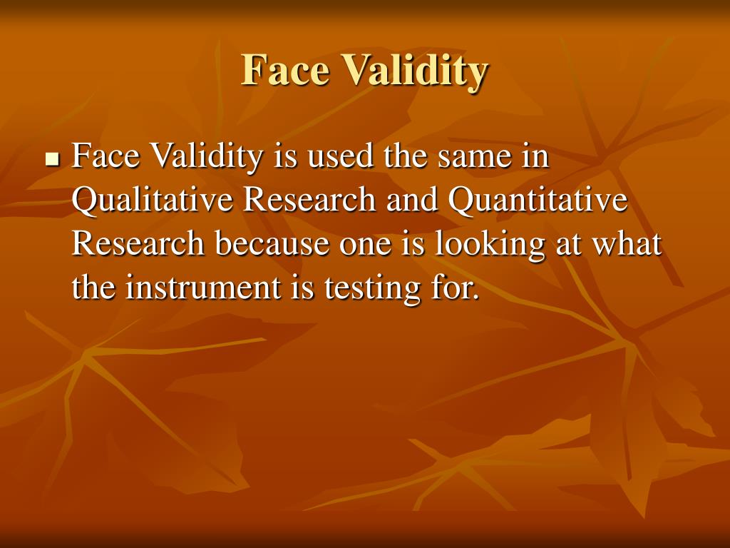 face validity in research pdf