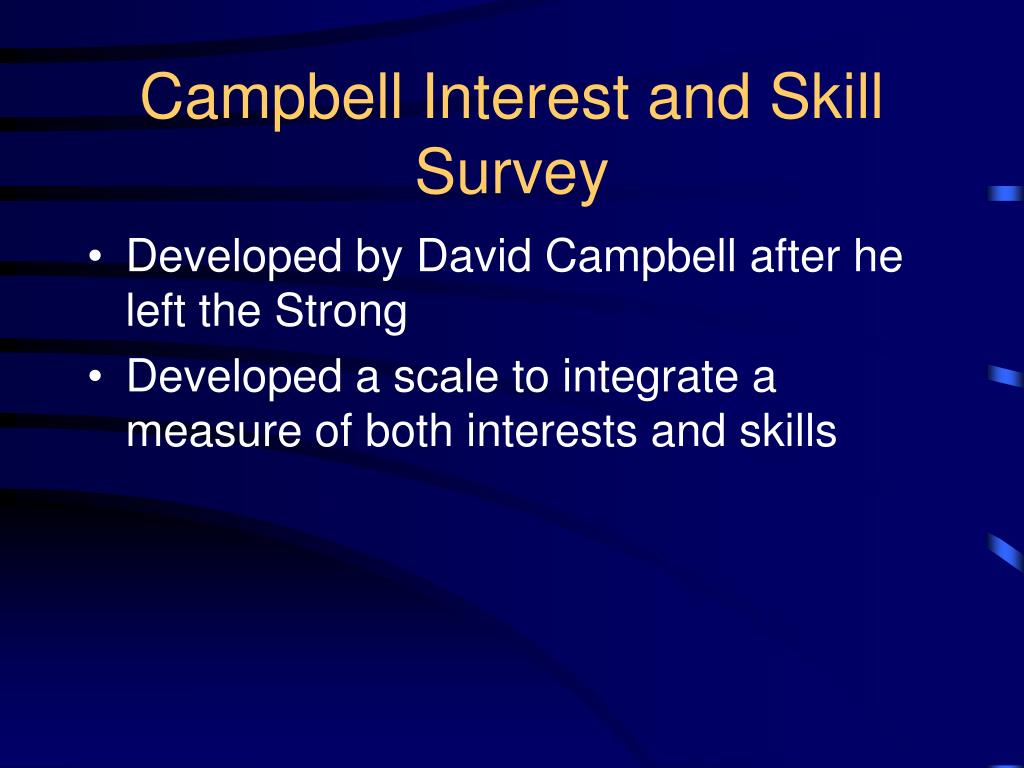 campbell strong interest inventory