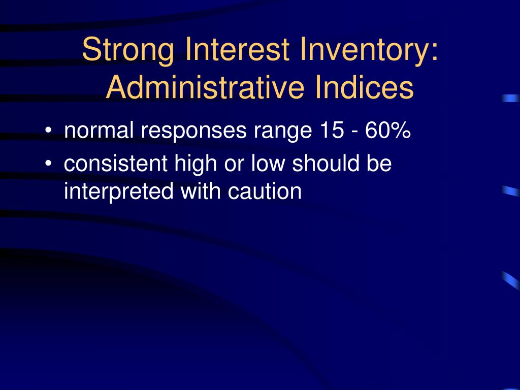 strong interest inventory sample questions