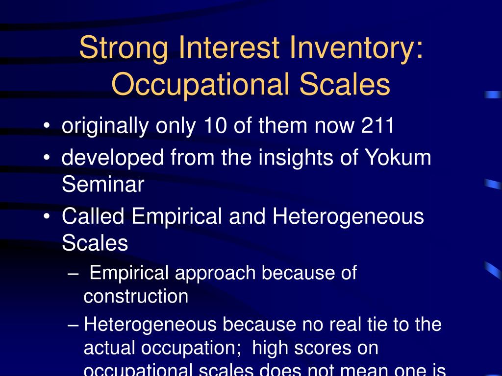 strong interest inventory sample questions