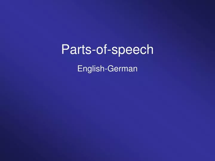 parts of speech english german n.