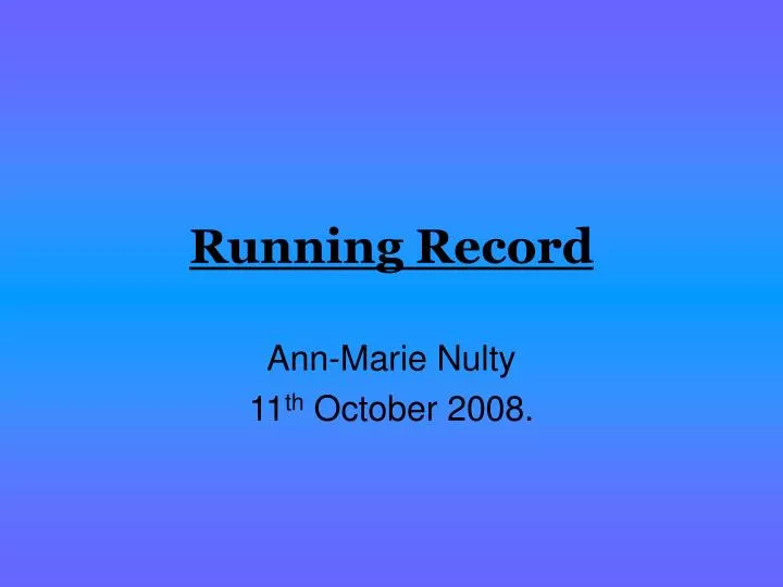 running record n.
