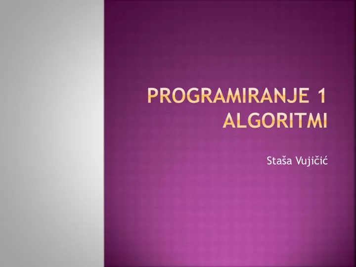PPT - Programiranje 1 algoritmi PowerPoint Presentation, free download ...
