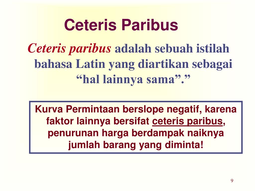 Ceteris paribus significado