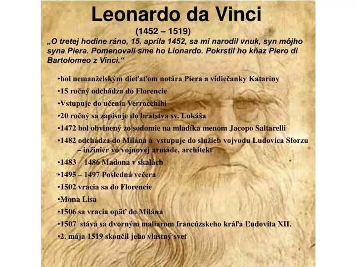 PPT - Leonardo da Vinci PowerPoint Presentation, free download - ID:4182000