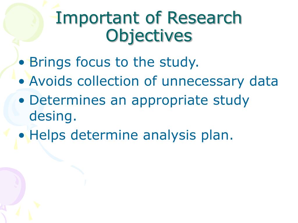 research objectives importance