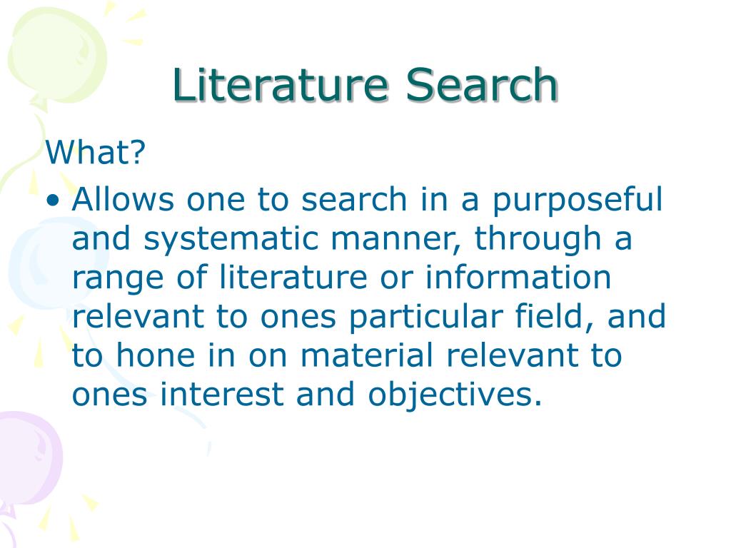 literature search definition computer science