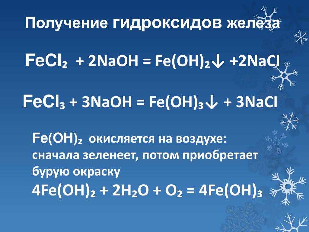 Формула соединений гидроксид железа 3