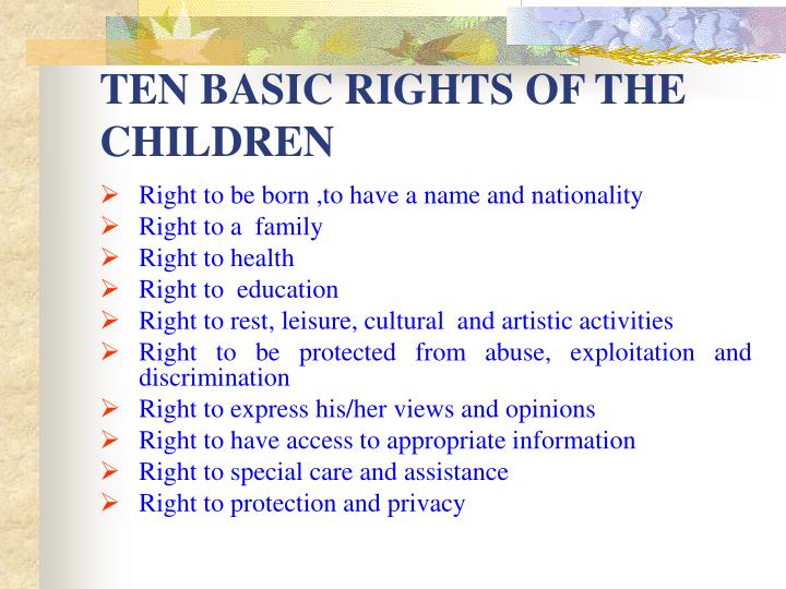 powerpoint presentation of children's rights