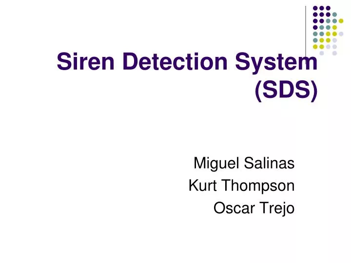 siren detection system sds n.