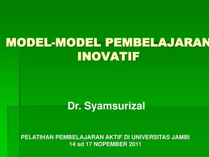 PPT - MODEL -MODEL PEMBELAJARAN INOVATIF PowerPoint Presentation, Free ...