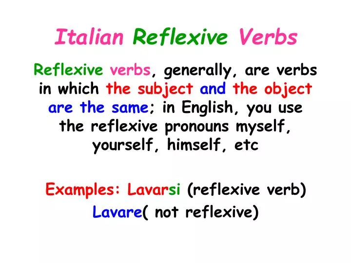italian reflexive verbs n.