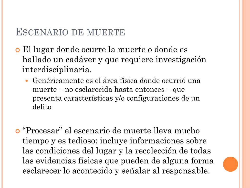 PPT - Como funcionan las investigaciones en el escenario de muerte ...