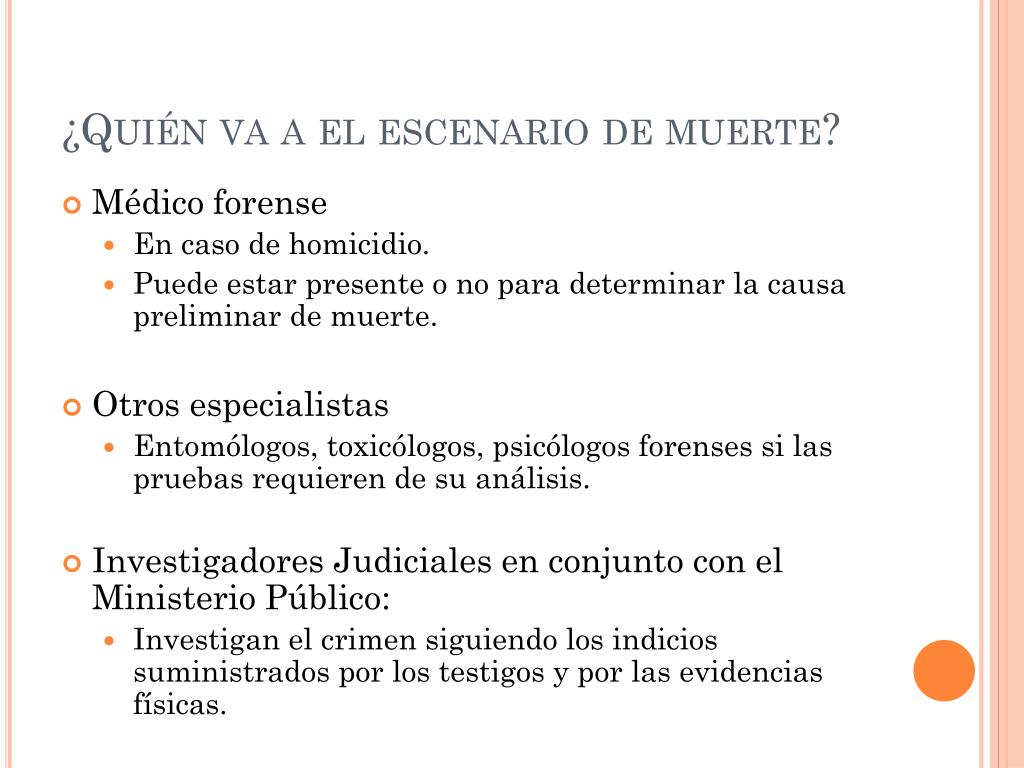 PPT - Como funcionan las investigaciones en el escenario de muerte ...