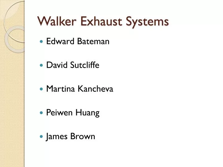 walker exhaust systems n.