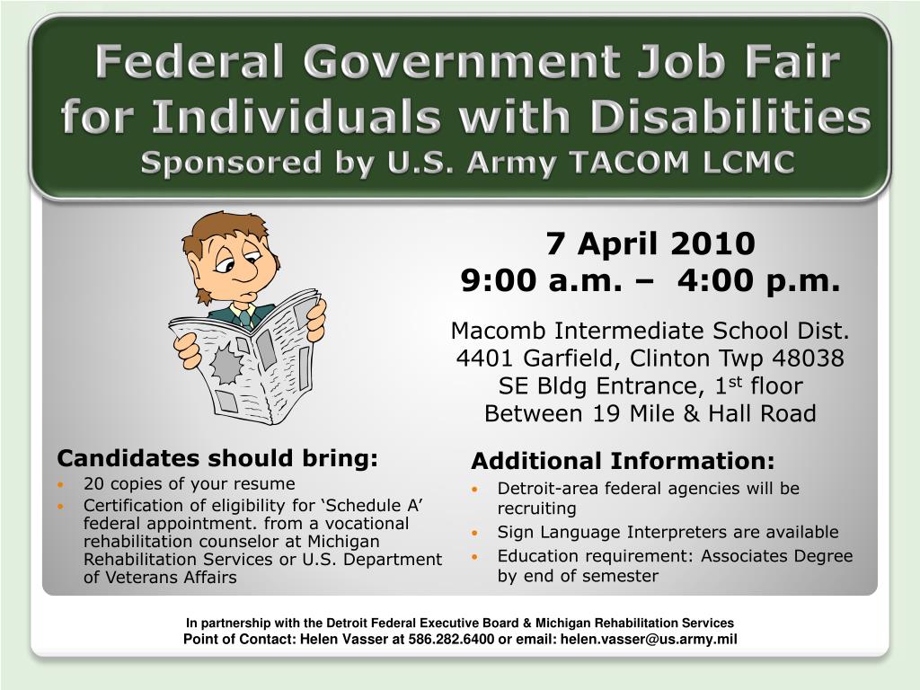 PPT Federal Government Job Fair for Individuals with Disabilities