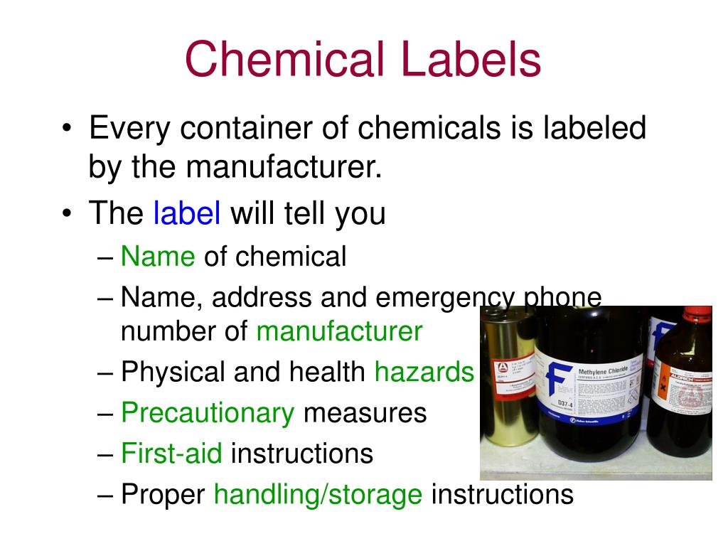 What are the requirements for chemical labels