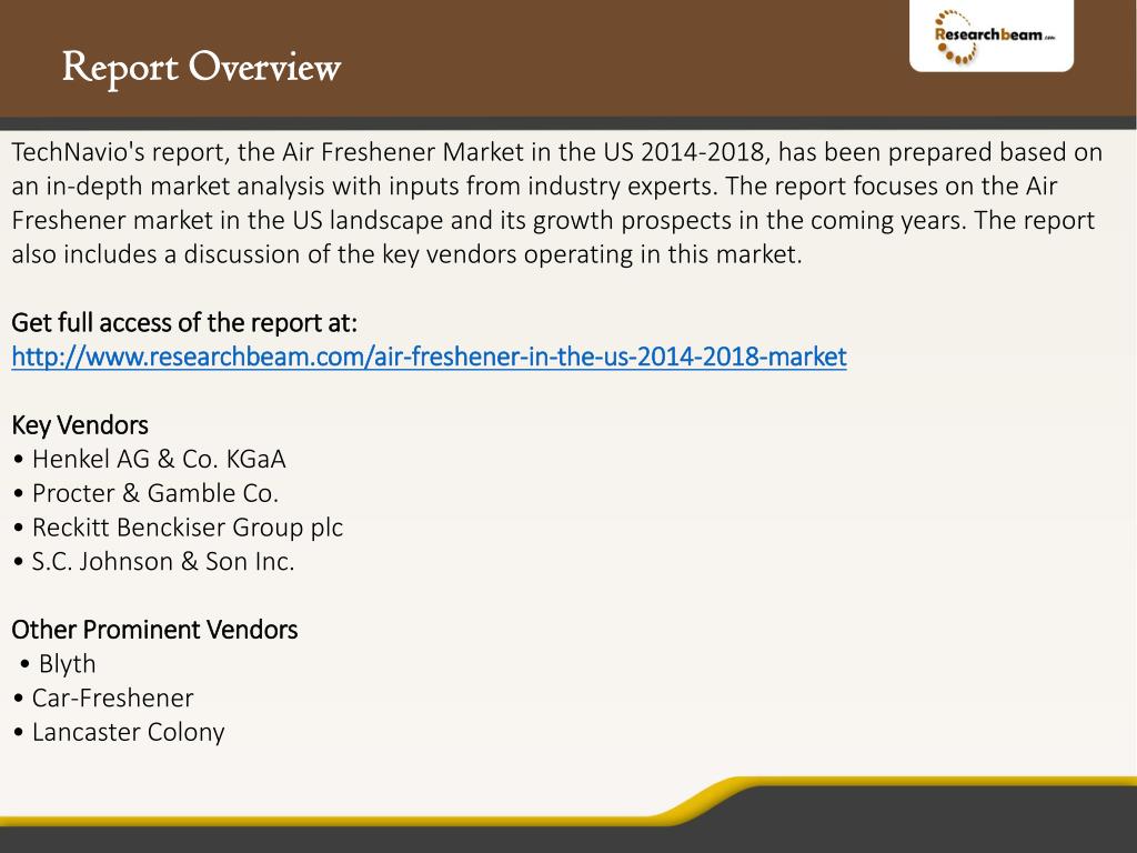 PPT US Air Freshener Market Size, Analysis, Share 20142018