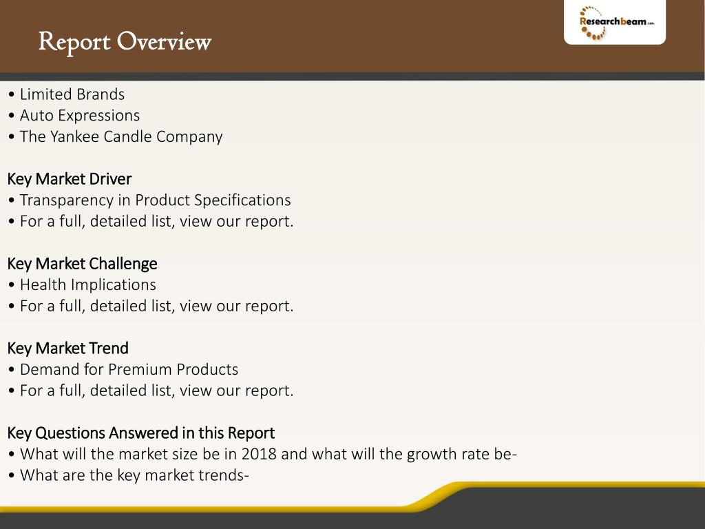 PPT US Air Freshener Market Size, Analysis, Share 20142018