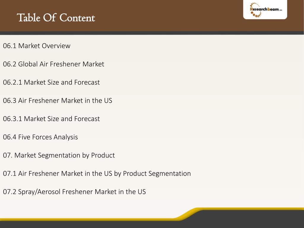 PPT US Air Freshener Market Size, Analysis, Share 20142018