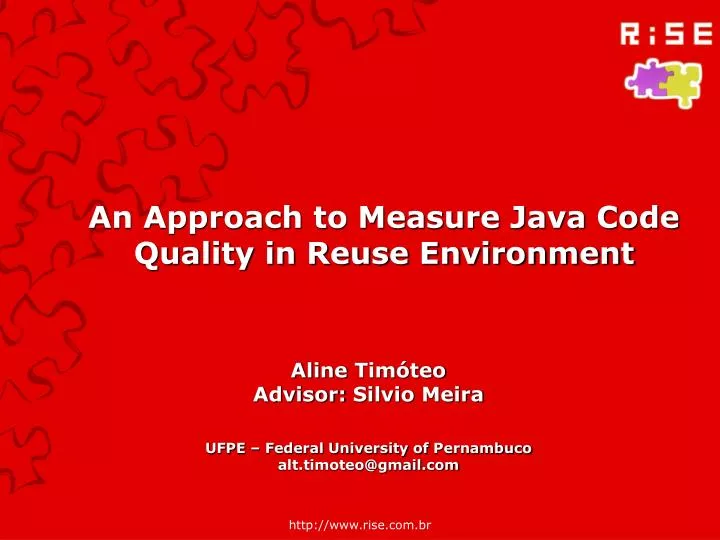 PPT - An Approach to Measure Java Code Quality in Reuse Environment ...