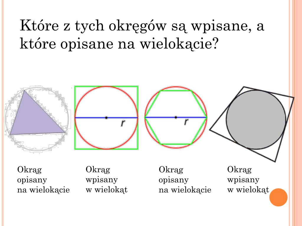 Okręgi Wpisane I Opisane Sprawdzian PPT - Wielokąty wpisane i opisane na okręgu PowerPoint Presentation