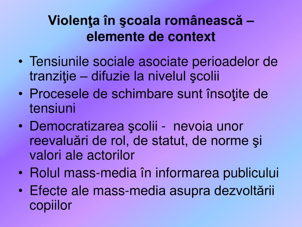 PPT - Violenţa în şcoală. Agresivitate în rândul elevilor PowerPoint  Presentation - ID:4188806