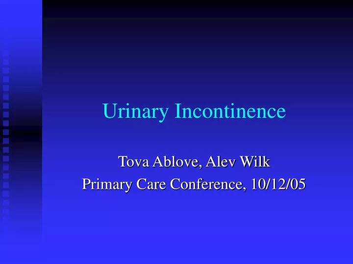 urinary incontinence n.