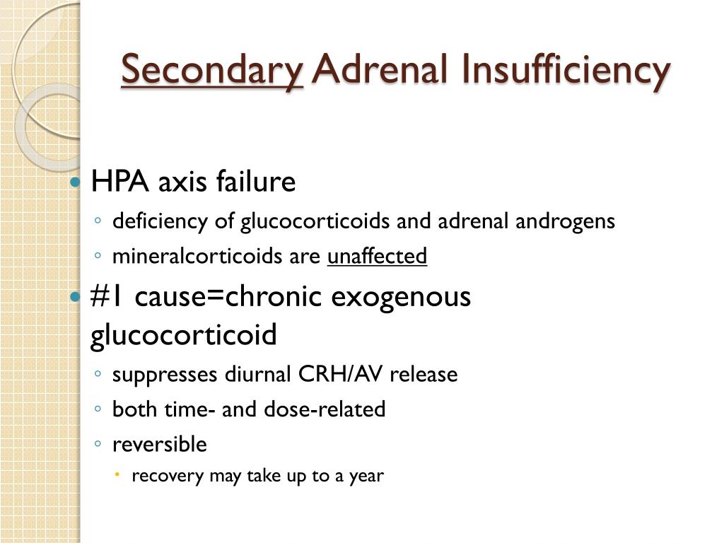 secondary adrenal insufficiency secondary adrenal insufficiency