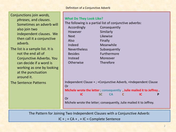 ppt conjunctive adverbs powerpoint presentation id 4193115