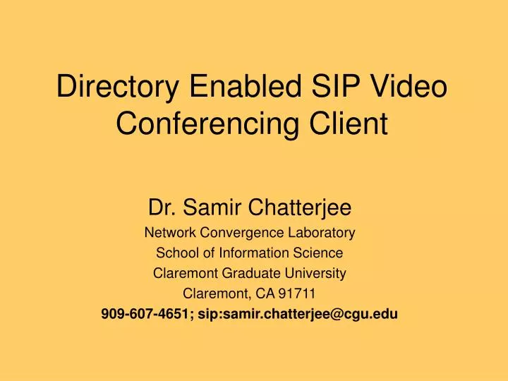 directory enabled sip video conferencing client n.