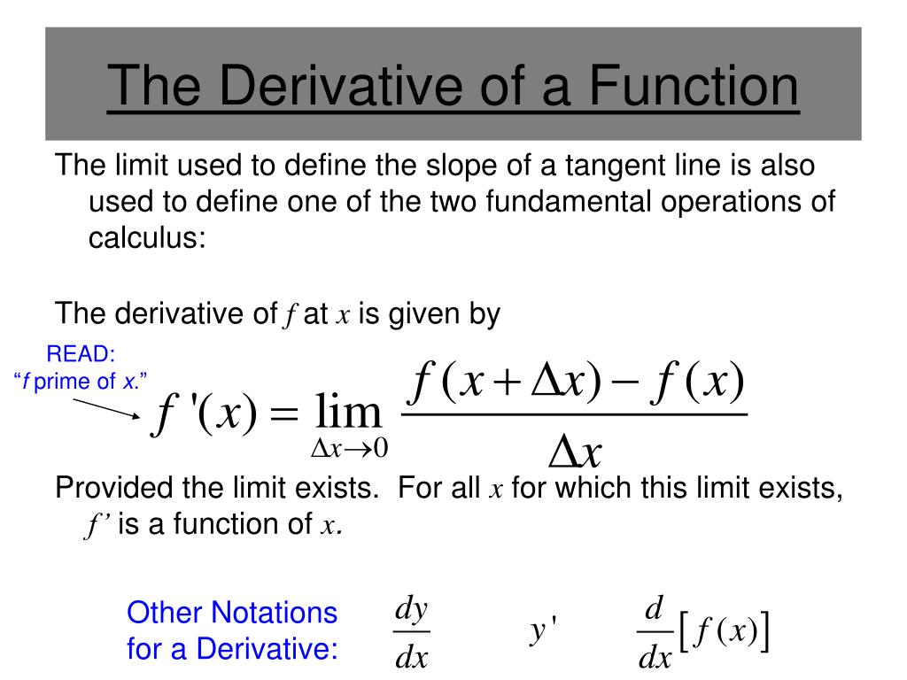PPT - Section 2.1: The Derivative and the Tangent Line Problem ...