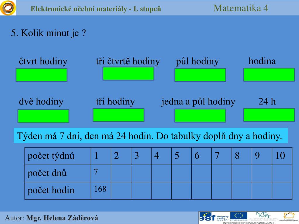 PPT - Elektronické učební materiály - I. stupeň Matematika 4 PowerPoint  Presentation - ID:4197578