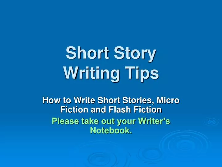 short story writing tips n.