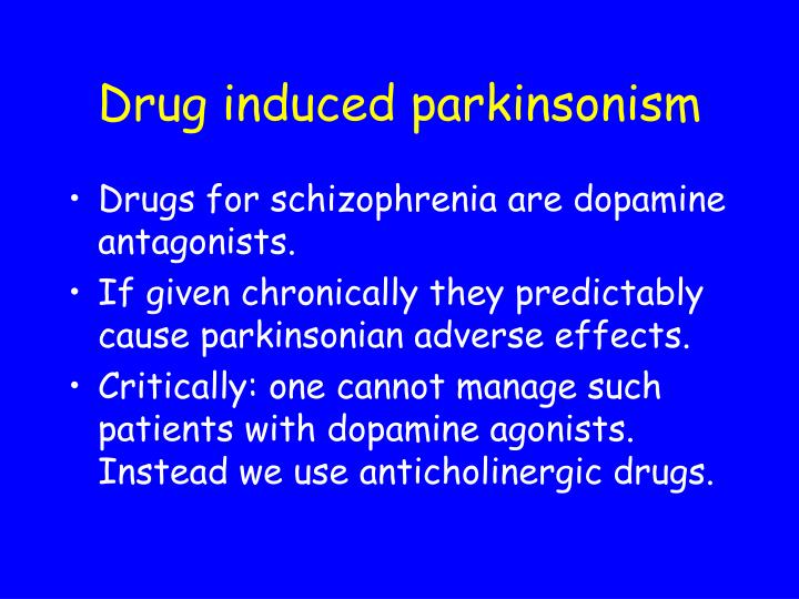 Drug induced schizophrenia symptoms