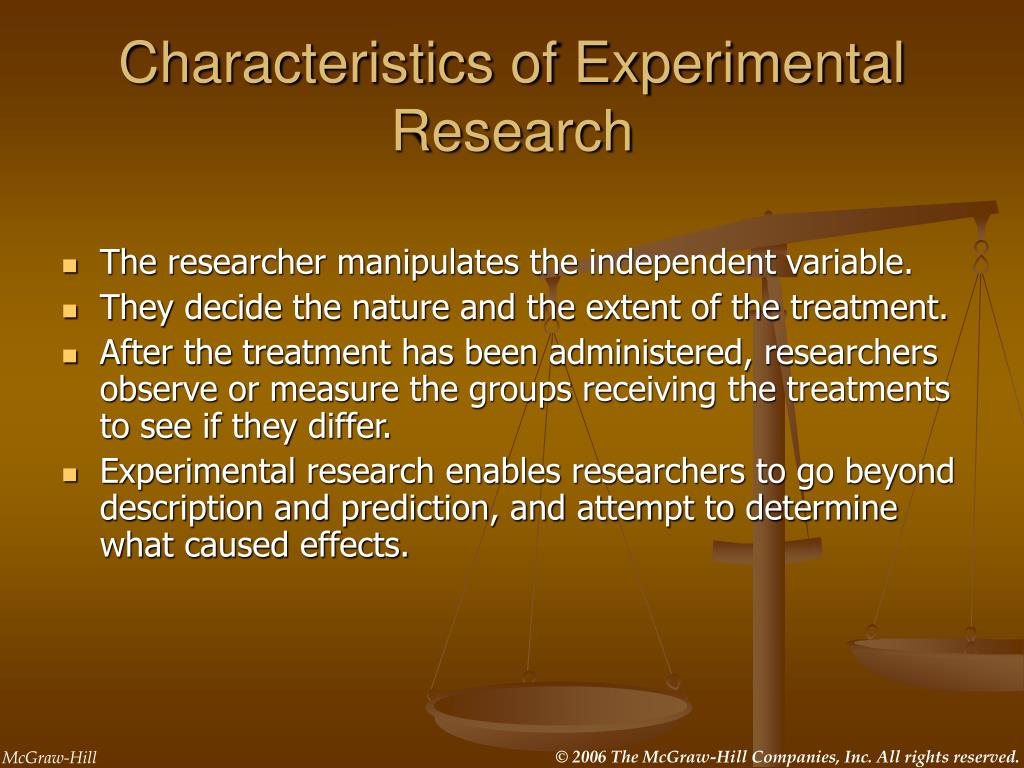 experimental research design characteristics