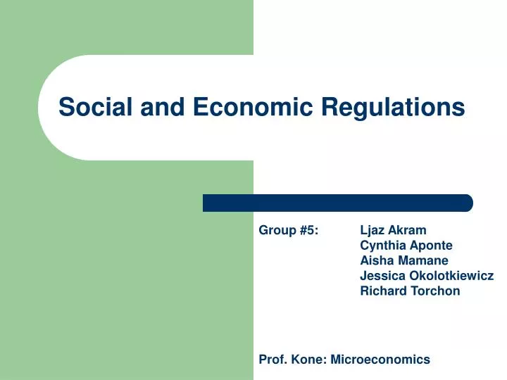PPT Social and Economic Regulations PowerPoint Presentation, free