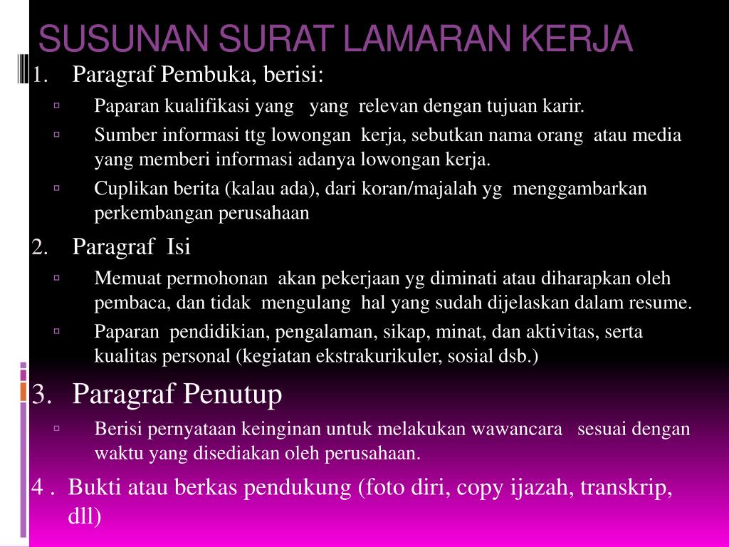 PPT - BAB VII PENULISAN RESUME DAN LAMARAN KERJA ...