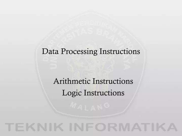 data processing instructions n.