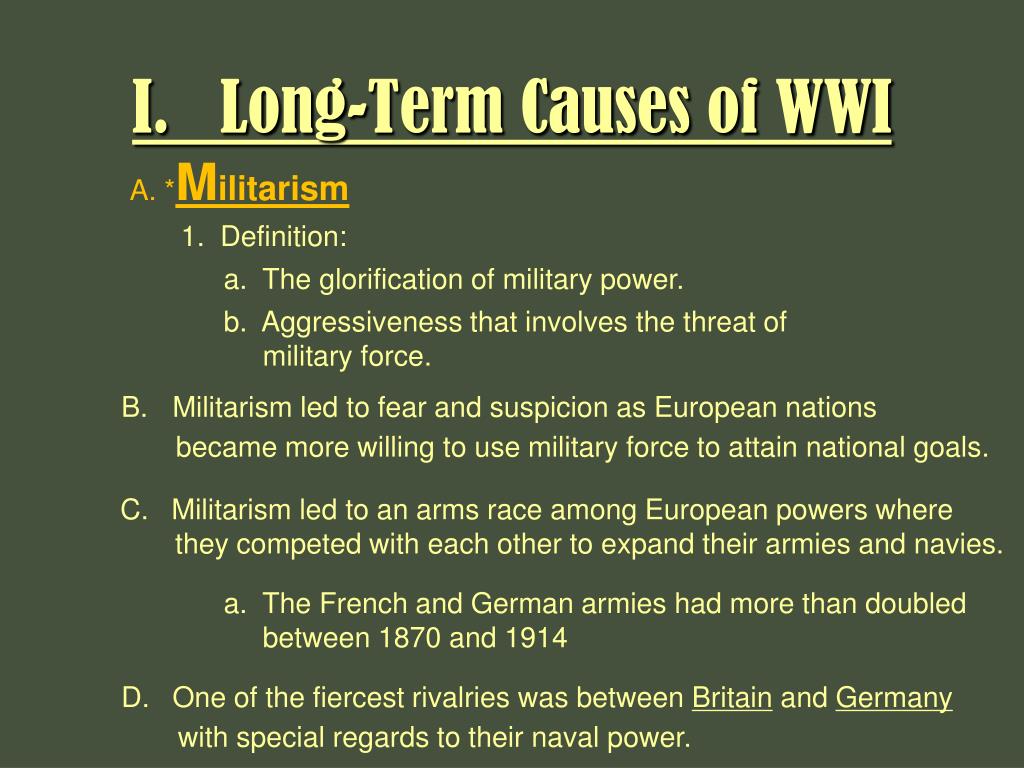 long term and short term causes of ww1 essay