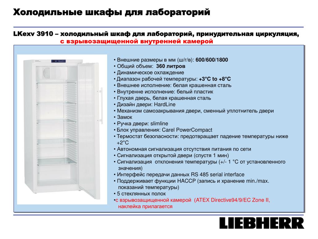 Холодильный шкаф температурный режим