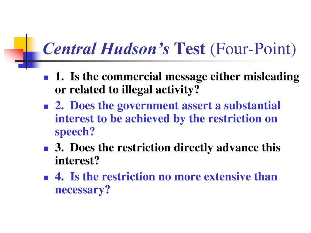 commercial speech central hudson test