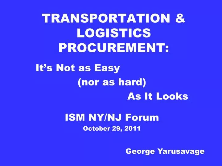 transportation logistics procurement n.