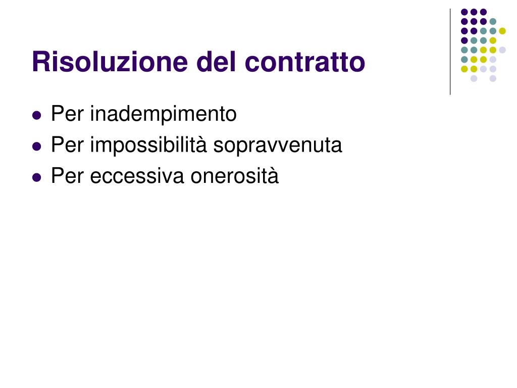 Art 1453 C.c. Risoluzione Del Contratto Per Inadempimento PPT - LA CONCLUSIONE ANTICIPATA DEL CONTRATTO DI APPALTO DI LAVORI