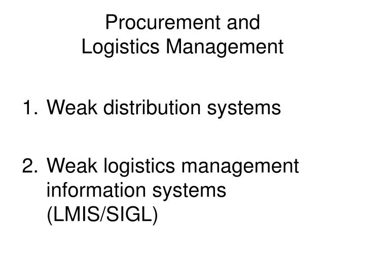 research topics on procurement and logistics management