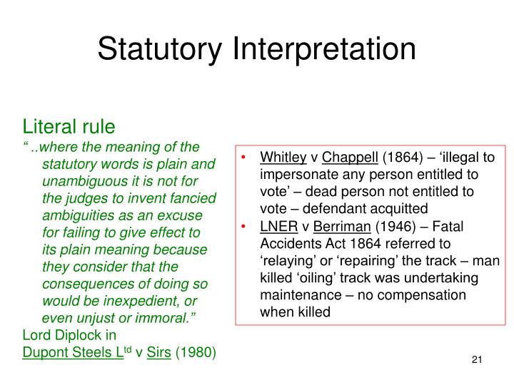statutory interpretation assignment example